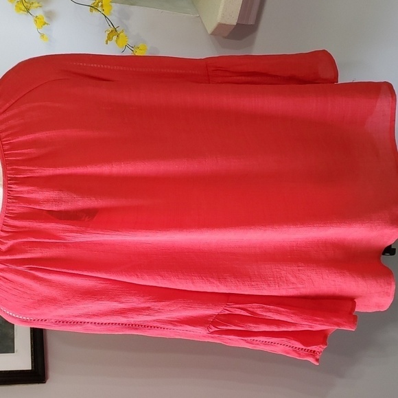 COUNTERPARTS‎ RED, NWT BOHEMIAN STYLE BLOUSE, size large. Bell sleeves. Hippy - Picture 5 of 10